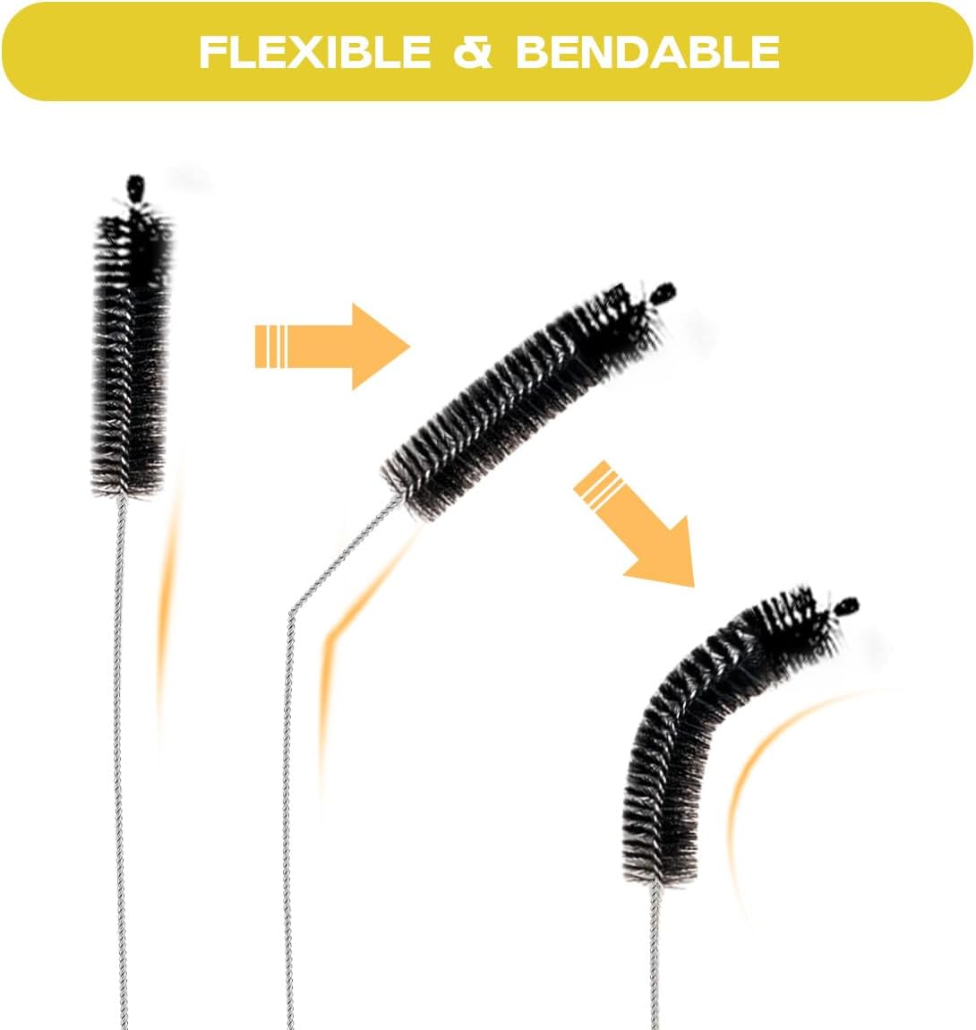 Straw Cleaner Brush Set,6 Piece Long Drinking Straws Cleaning Brush Pipe Tube Tiny Brushes