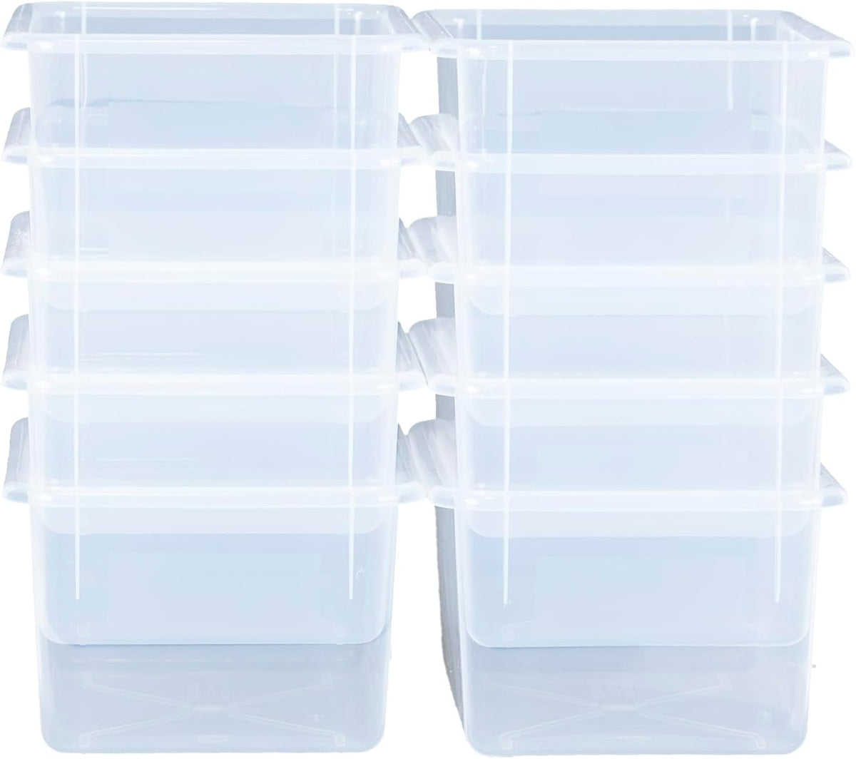 Wood Designs Cubby Storage Bin, Heavy Duty Plastic Containers for Kids Translucent Clear Cubby Tray