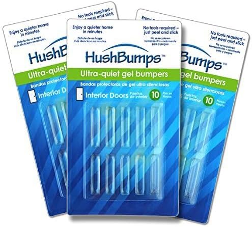 HushBumps Ultra-Quiet Bumpers for Interior Doors 3-Pack. Prevent Door Slamming and Provides Soft