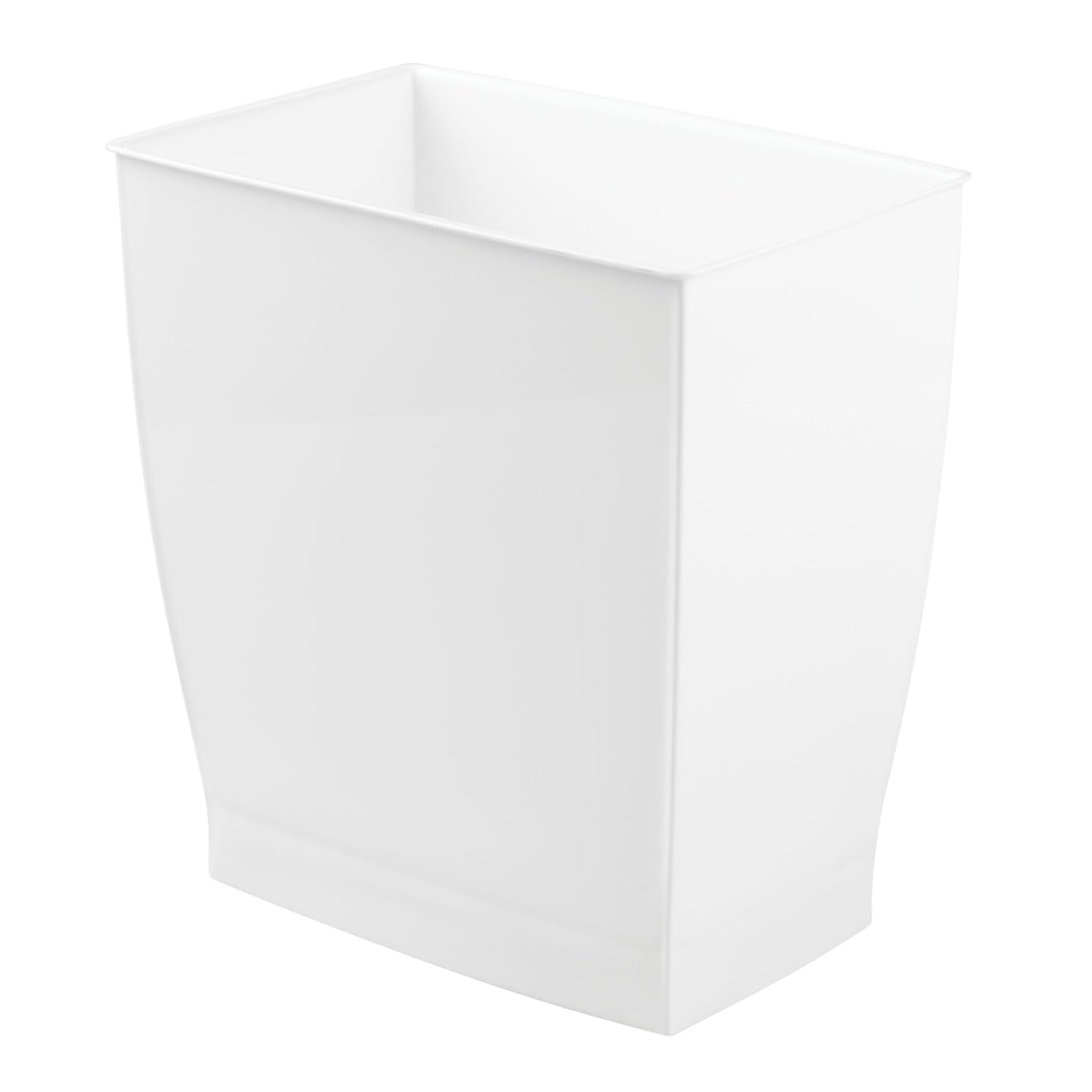 iDesign,Plastic Spa Rectangular Trash, Waste Basket Garbage Can for Bathroom, Bedroom, Home Office