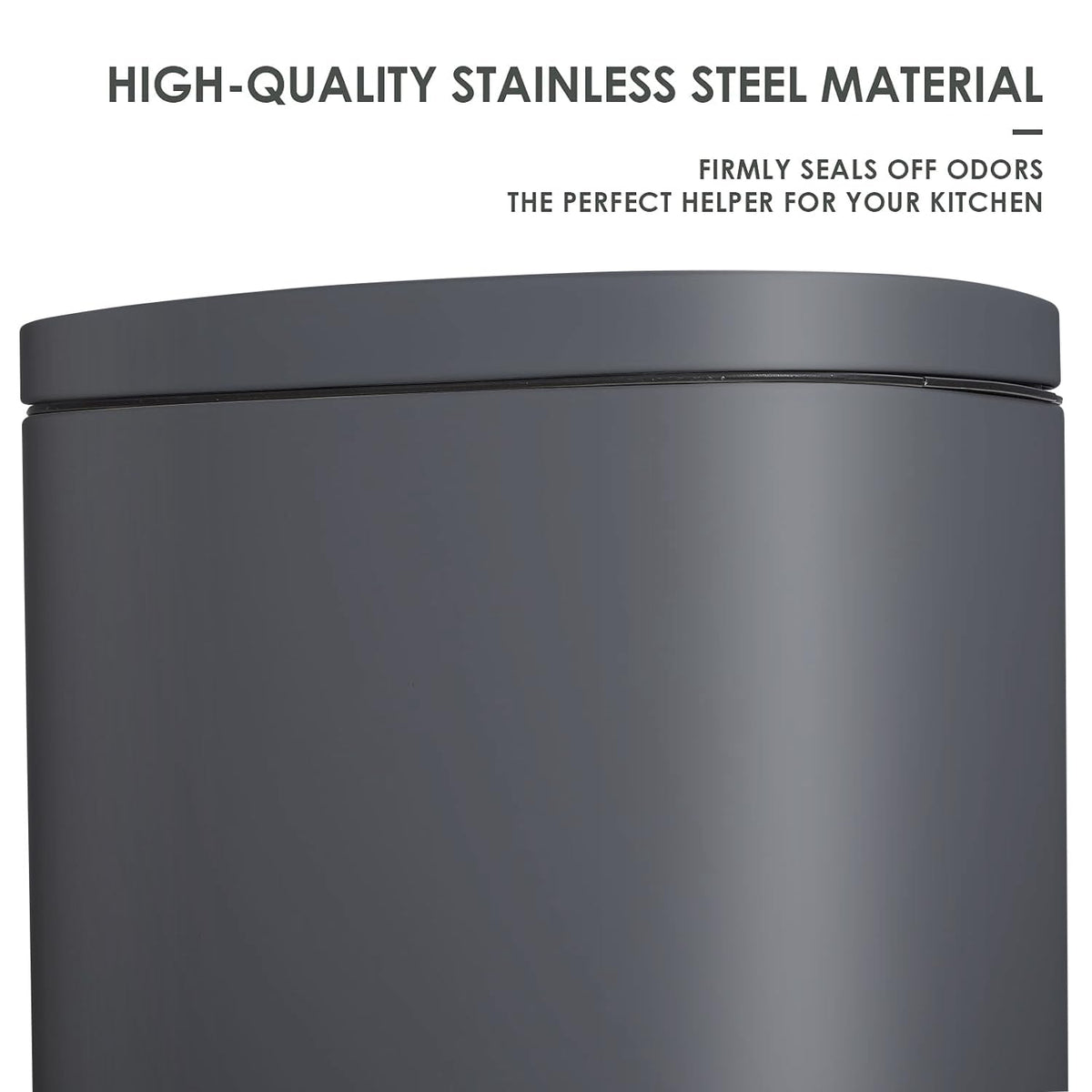 AthLike Trash Can, Stainless Steel Kitchen Garbage Can, Step Waste Bin with Hinged Lid and