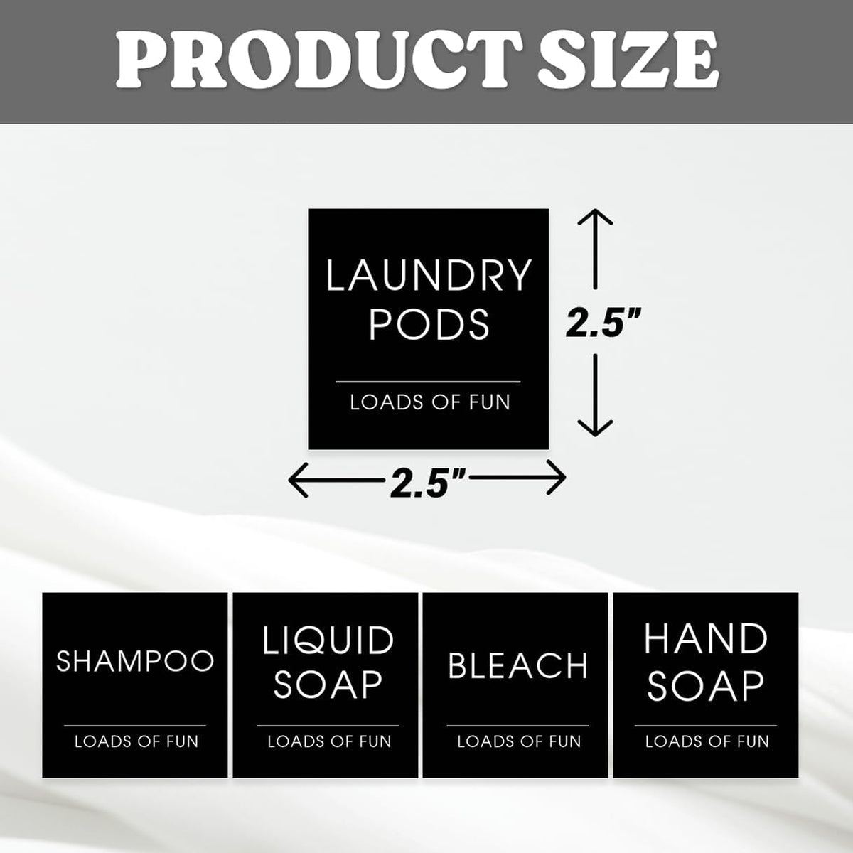Modern Minimalist Laundry and Cleaning Sticker Labels for Home Organization 24Pcs Vinyl Label Pack