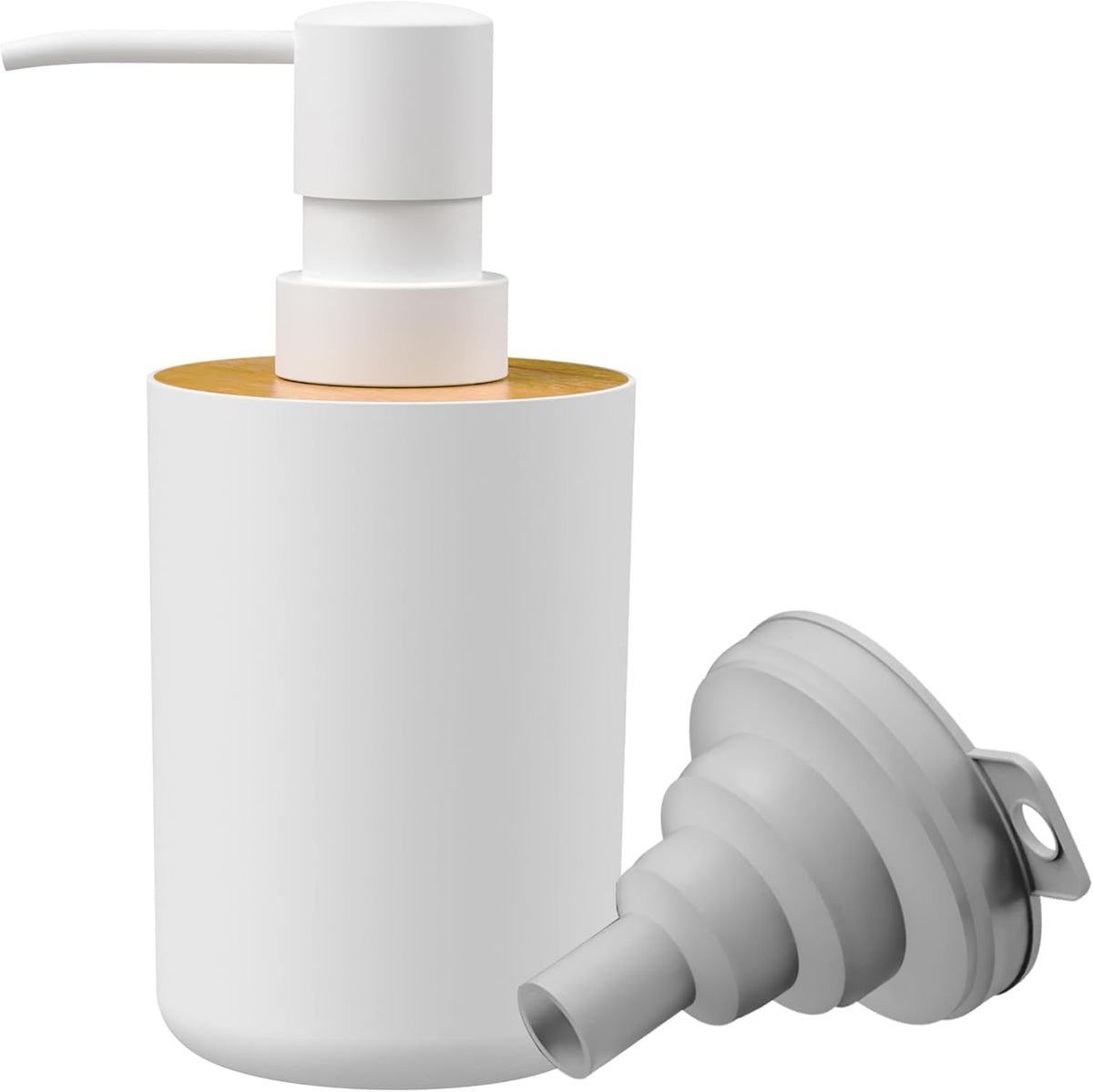 Soap Dispenser for Bathroom and Kitchen, 12oz Modern Minimalist Style Plastic matte white Empty