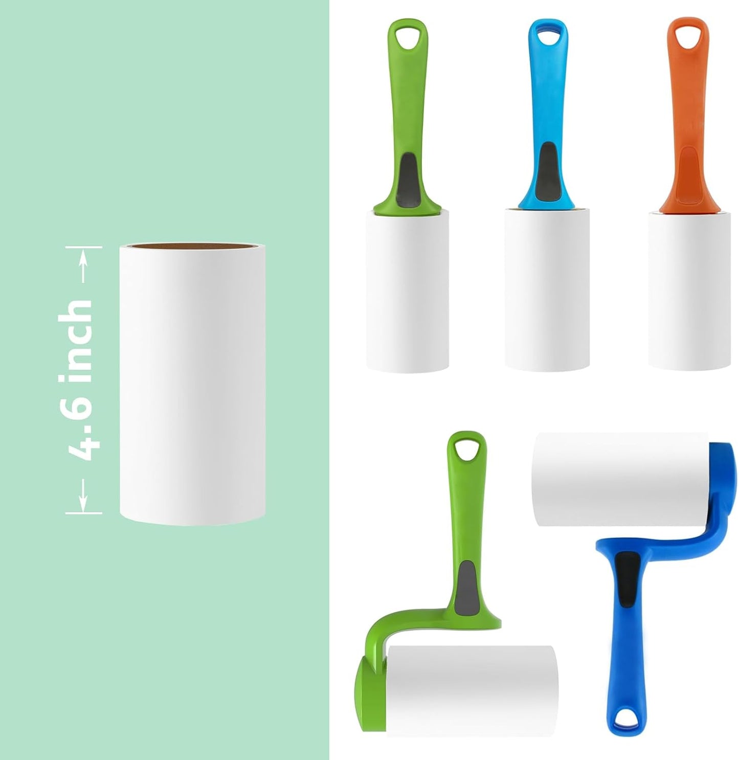 4.6 inch Giant Lint Roller Refills Compatible with Evercare Giant and T Handle Lint Rollers Extreme