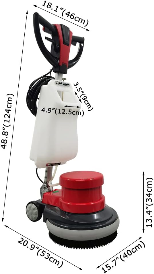 Floor Scrubber Buffer Polisher Commercial Floor Scrubber Machine 17" Tile Floor Cleaning and