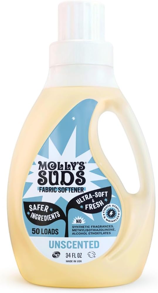 Molly’s Suds Fabric Softener Liquid for Sensitive Skin | Vinegar-Powered, Infused with Essential