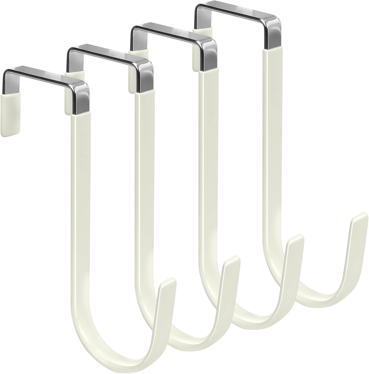 FYY Over The Door Hooks, 4 Pack Door Hangers Hooks with Rubber Prevent Scratches Heavy Duty