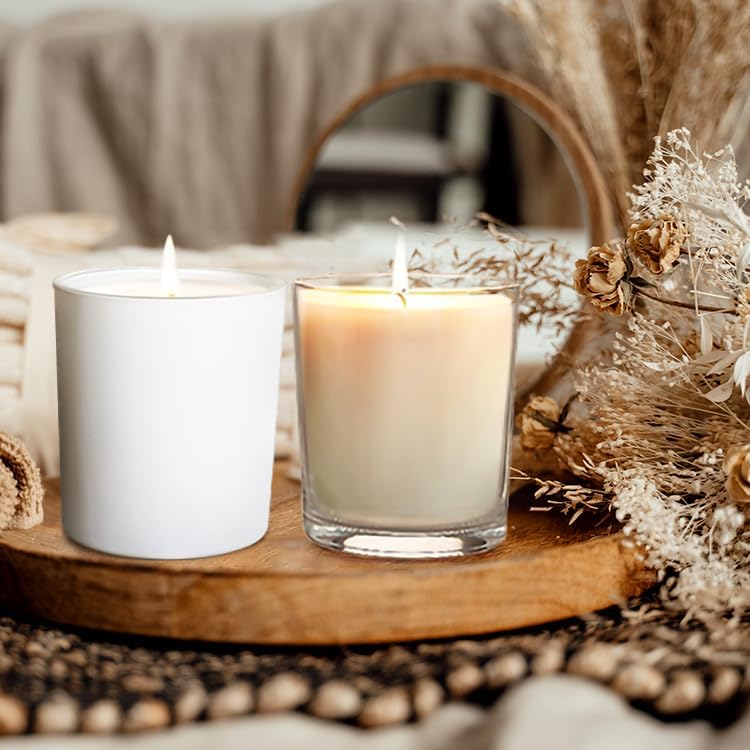 14 OZ Thick Candle Jars for Making Candles 12 Pcs, 3 Wick Empty Jars with Wood Lids for Candle