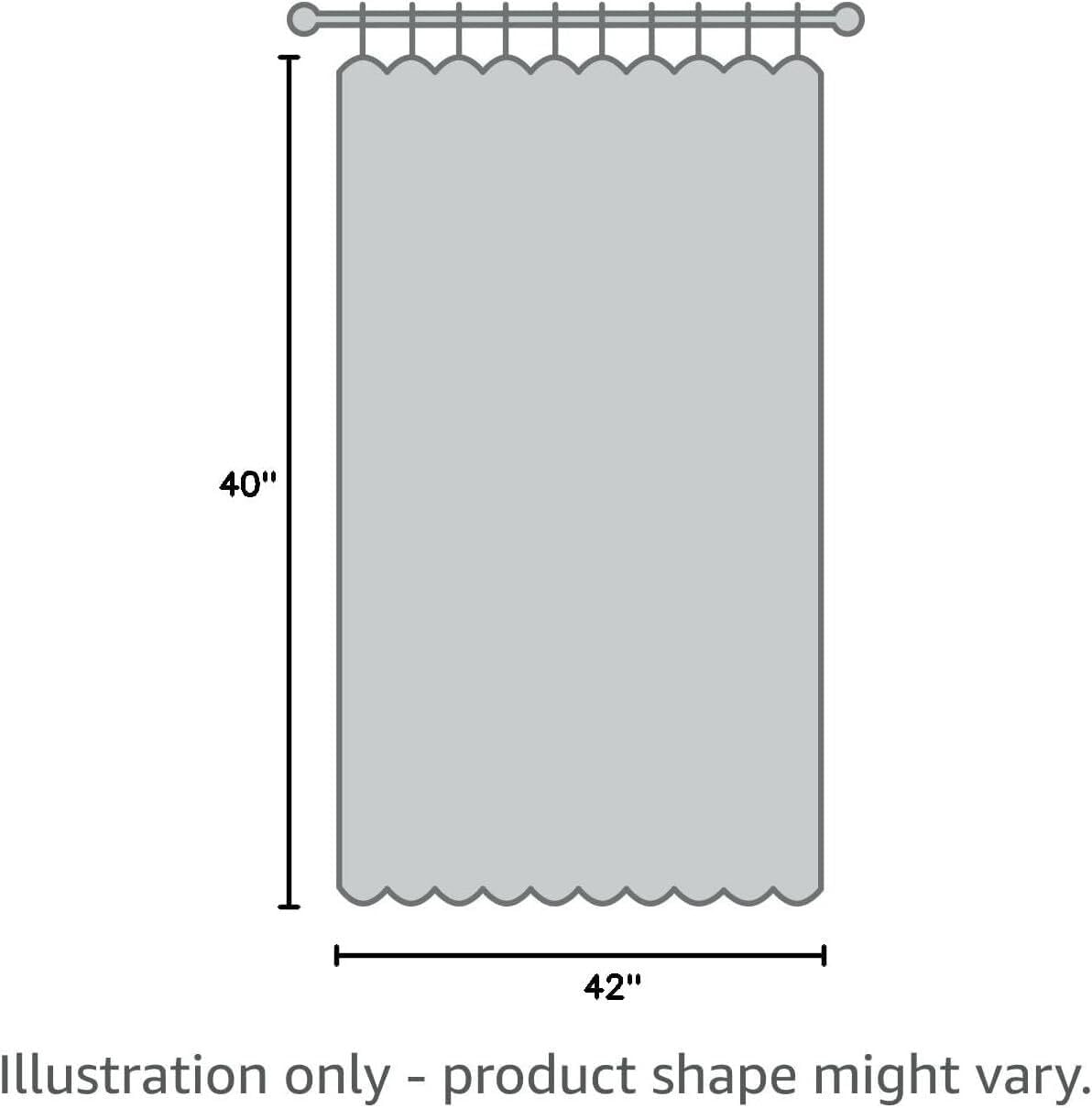 YoungsTex Short Linen Curtains 40 Inch Length for Cafe Kitchen Window Over Sink, Semi Sheer Drapes