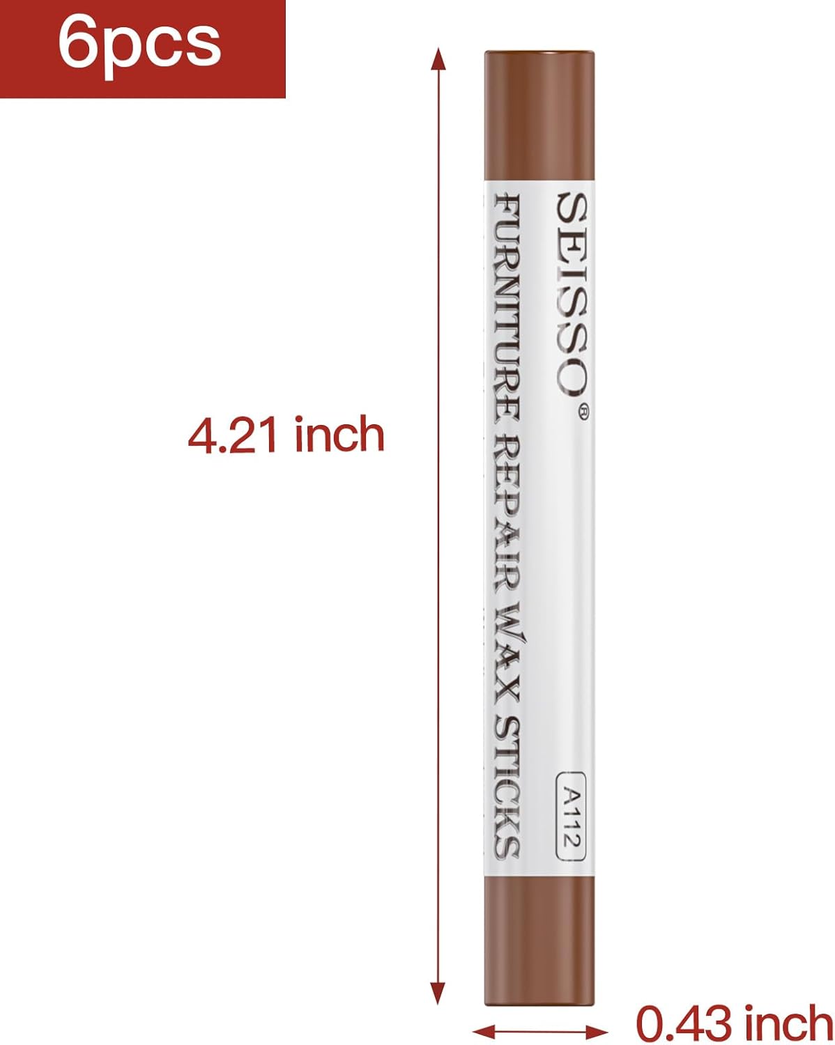 SEISSO Furniture Repair Crayon, 6 Pcs - Wood Filler Sticks, Scratch Repair Wax, Furniture Marking