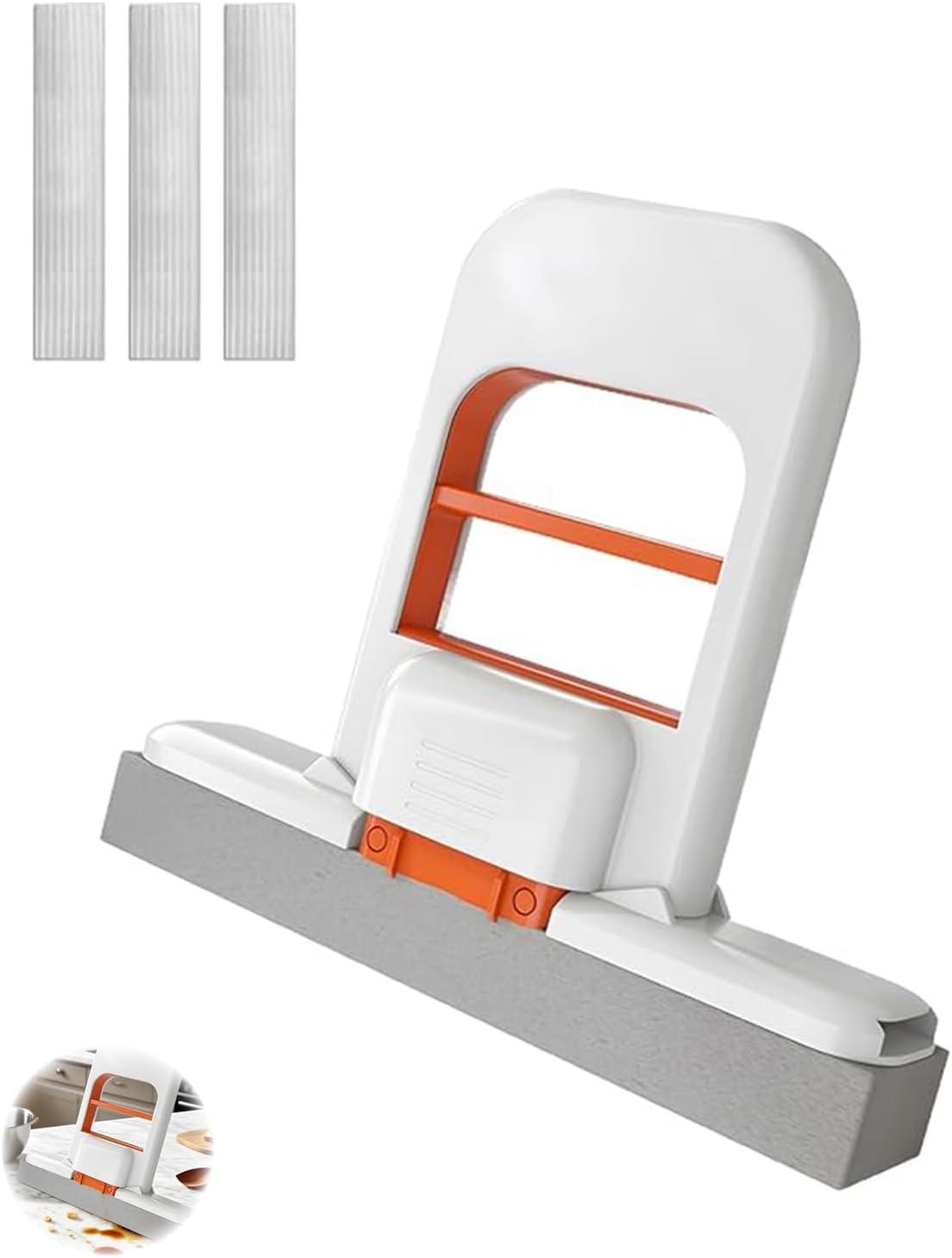 Mini Foldable Desktop Mop, Mini Mop for Small Spaces, Portable Cleaning Sponge Mop for Bathroom