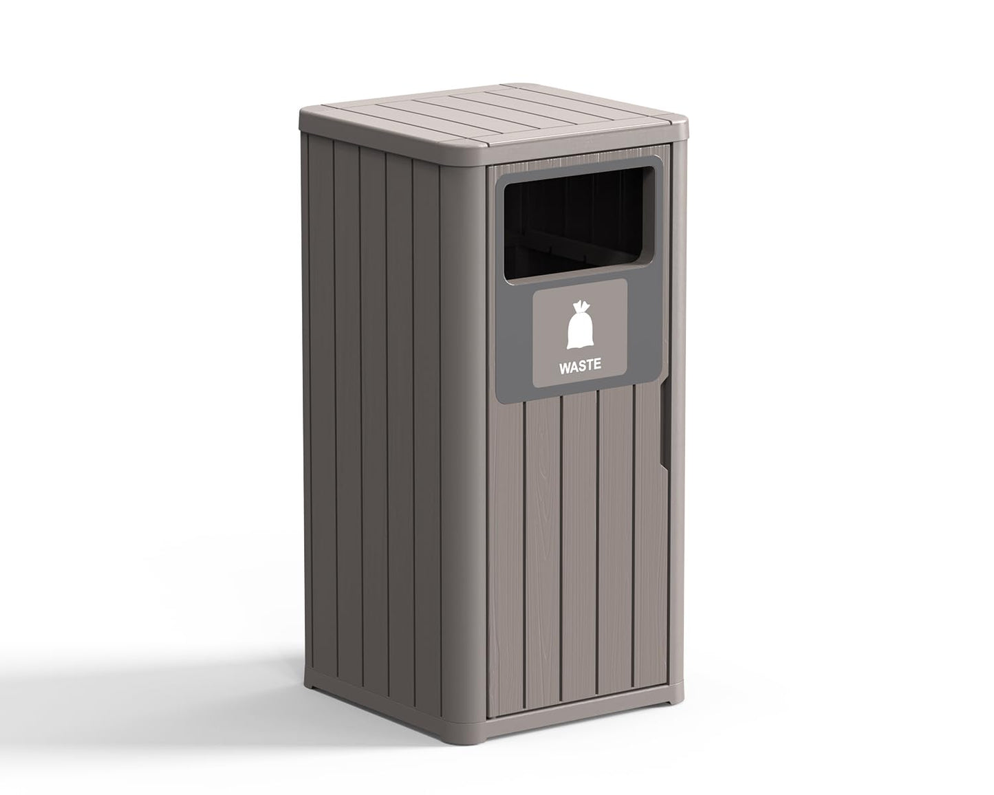 ROJIK 35" Tall Outdoor Trash Can,Weatherproof Resin Garbage Indoor Durable Lightweight,Suitable for