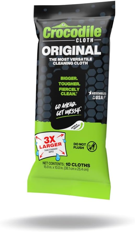 Crocodile Cloth Original Cleaning Wipes – 10 (15” x 10”) Hand & Tool Industrial Cleaning Wipes