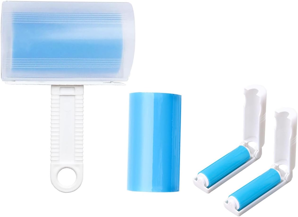 Reusable Portable Lint Roller 4 Pack, Washable Sticky Lint Roller Travel Pet Hair Remover Brush