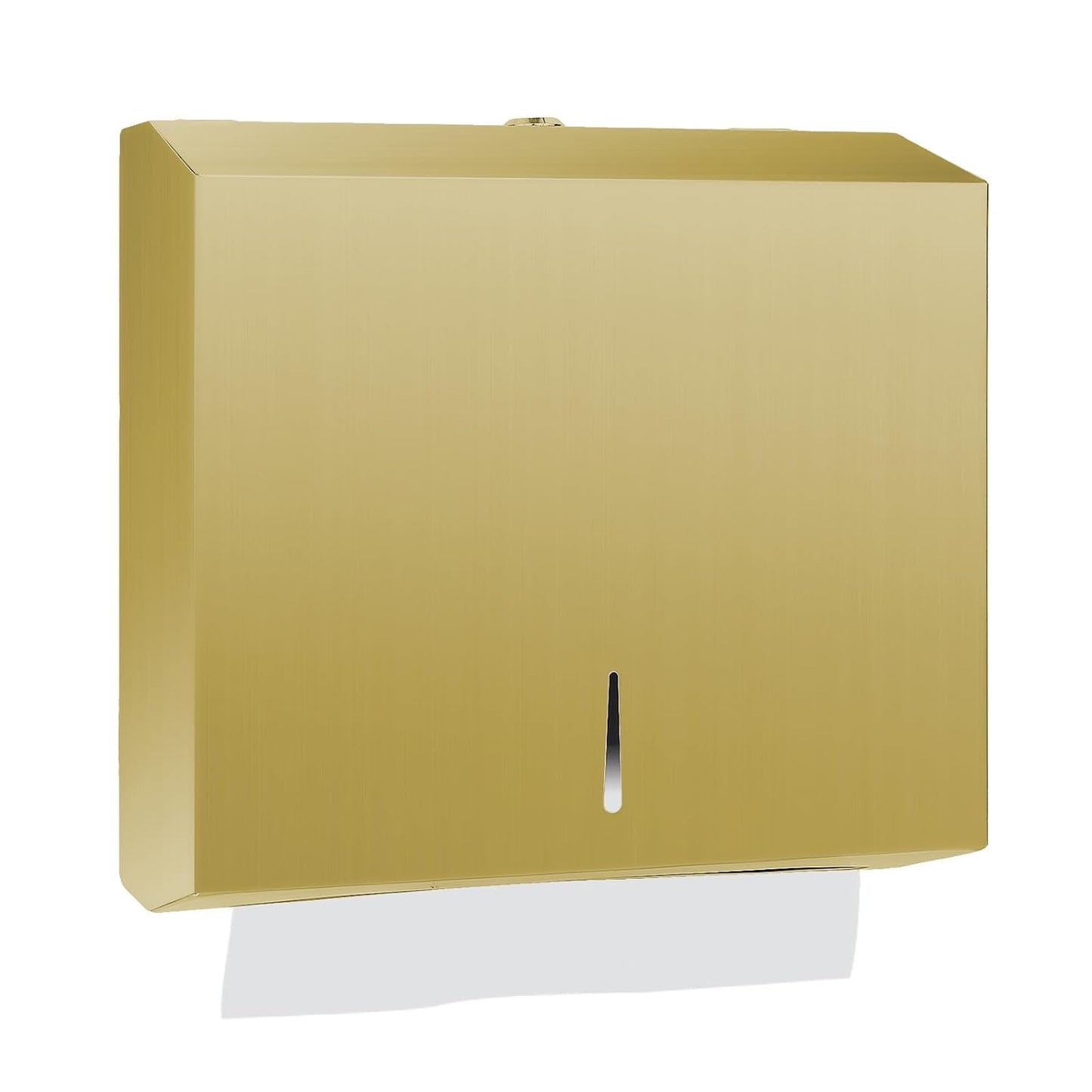Paper Towel Dispenser Wall Mount, Brushed Gold Stainless Steel Commercial Paper Towel Holder with