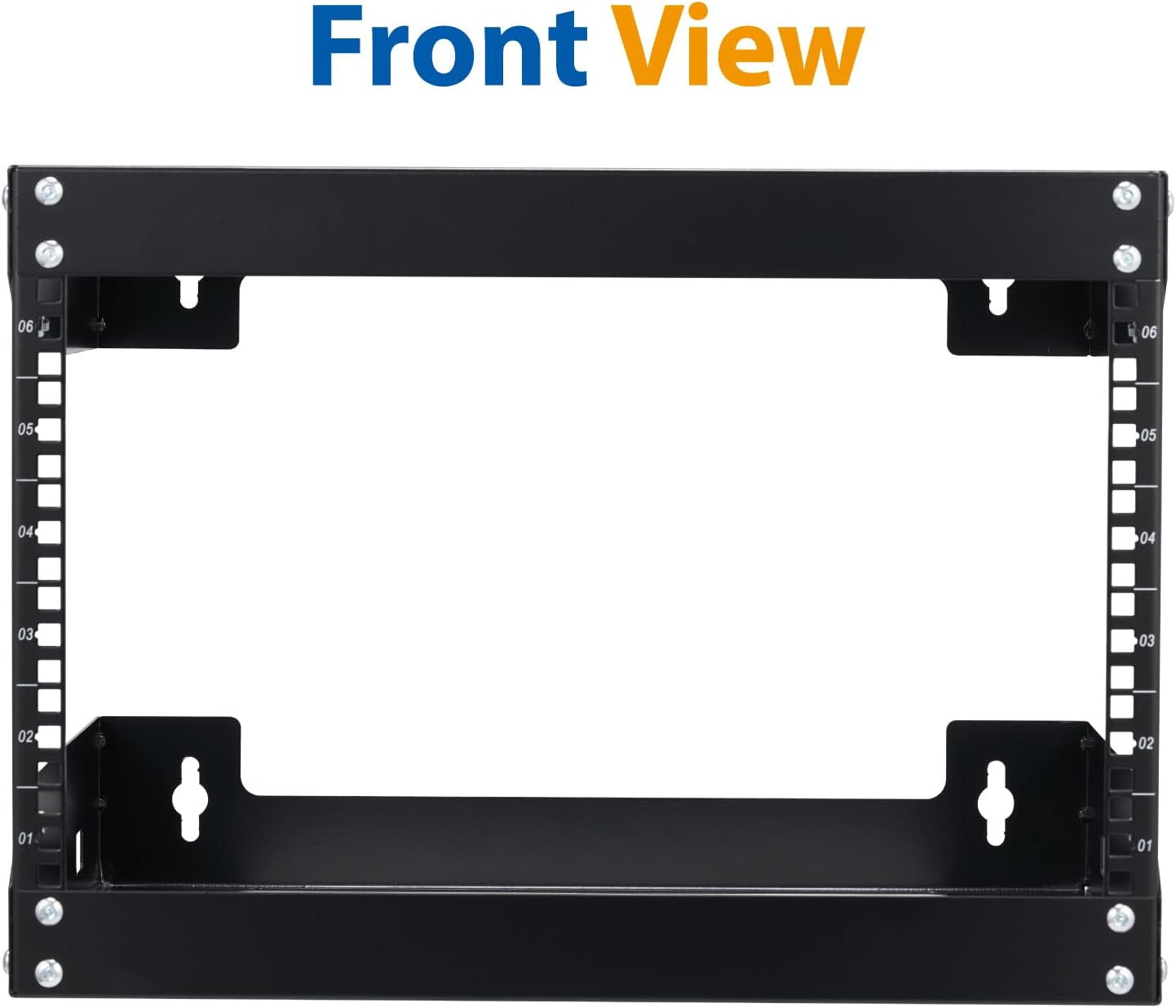 6U Wall Mount Rack Open Frame 19 Inch Server Equipment Network Cabinet 18 inches Depth Black by