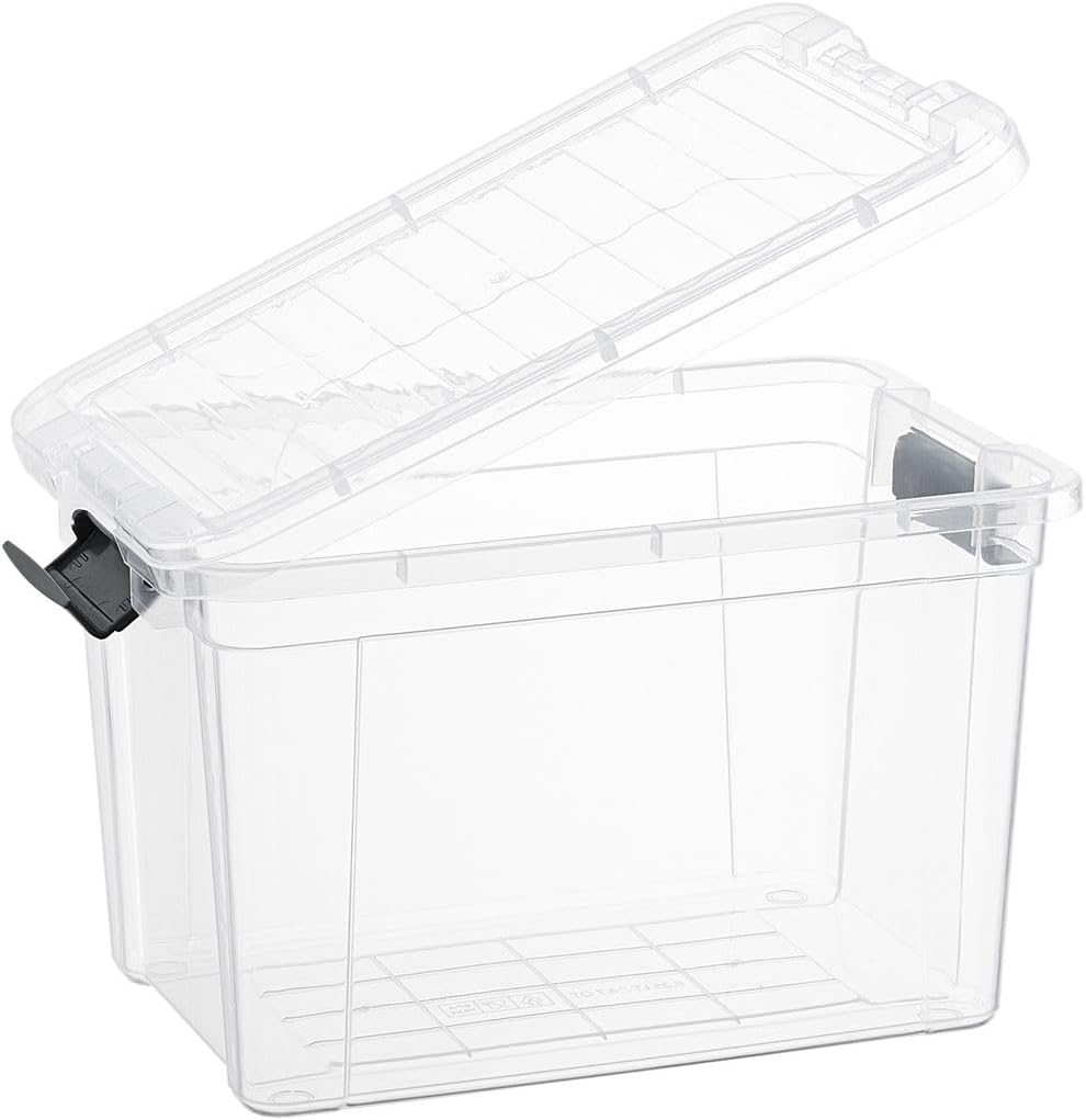 Superio Clear Storage Boxes with Lids, 8.75 Quart Plastic Container Bins for Organizing, Stackable