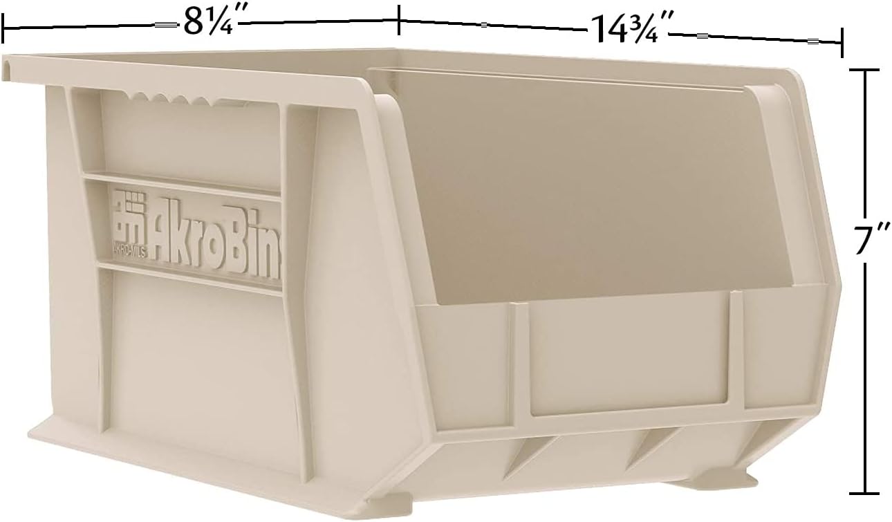 Akro-Mils 30240 AkroBins Plastic Storage Bins, Space-Saving Stackable Bins for Garage, Pantry