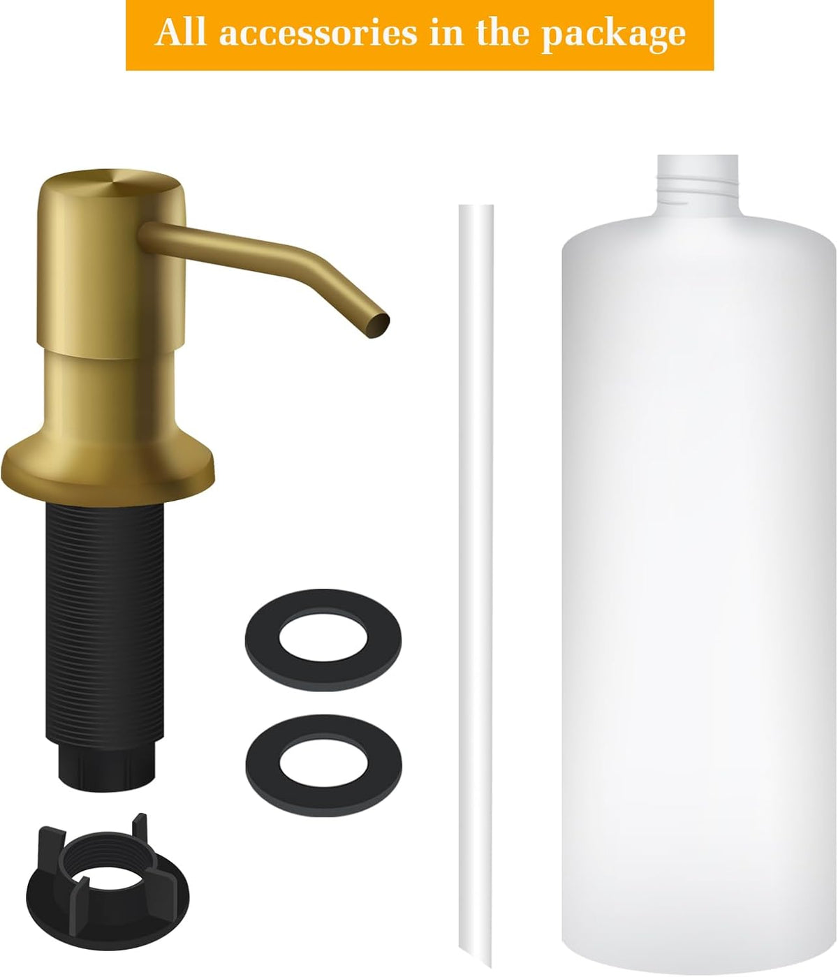 Soap Dispenser for Kitchen Sink, Built in Sink Soap Dispenser Lotion Dispenser with 17 OZ Bottle
