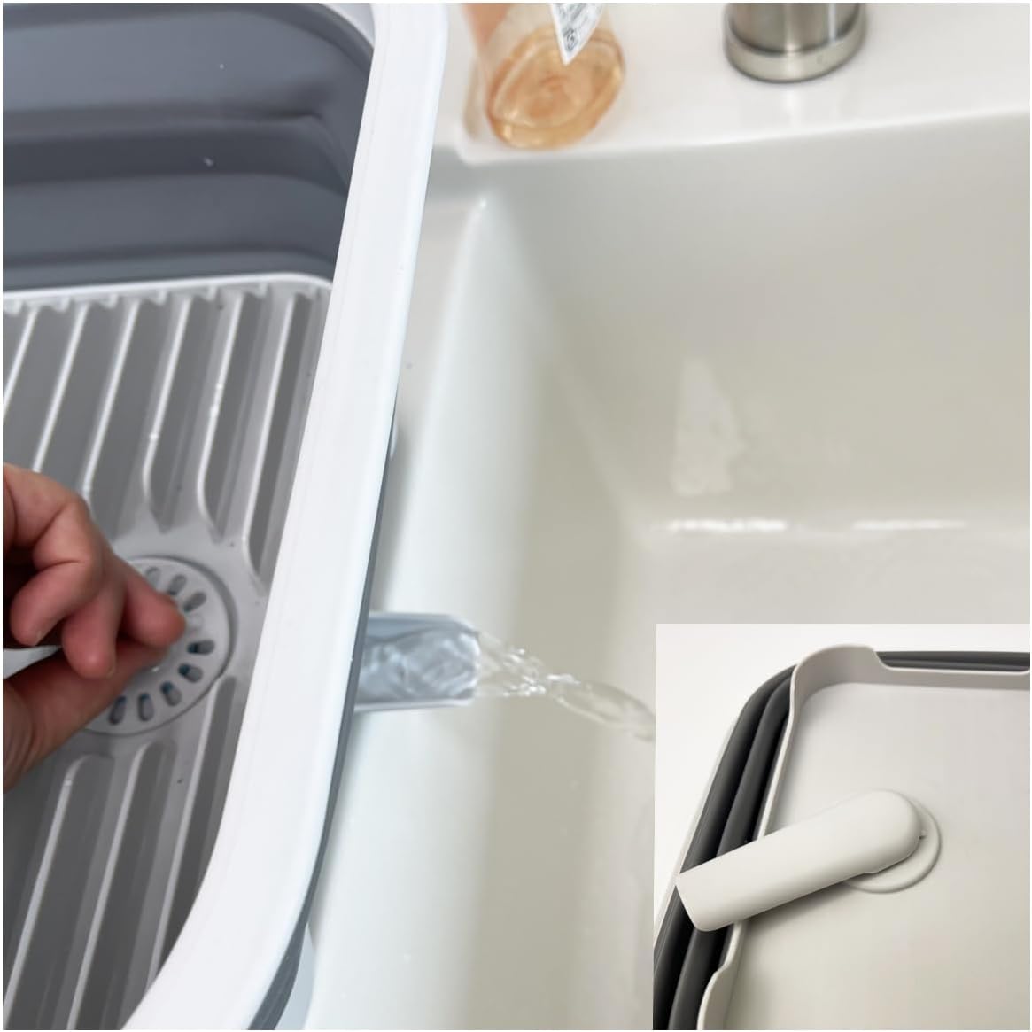 SAMMART 12L (3.17 Gallon) Collapsible Dish Drainer with Swivel spout - Foldable Drying Rack Set