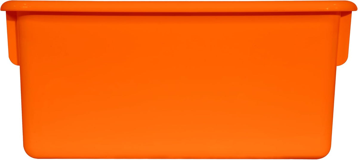 Wood Designs Cubby Storage Bin, Heavy Duty Plastic Containers for Kids Orange Cubby Tray Set of 30