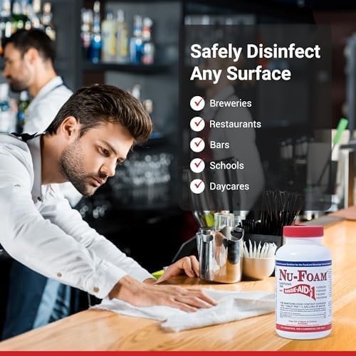 Nu-Foam Sanitizing Tablets for Bar Glassware – Superior Rinse Aid - Hand Washing Bar, Tavern