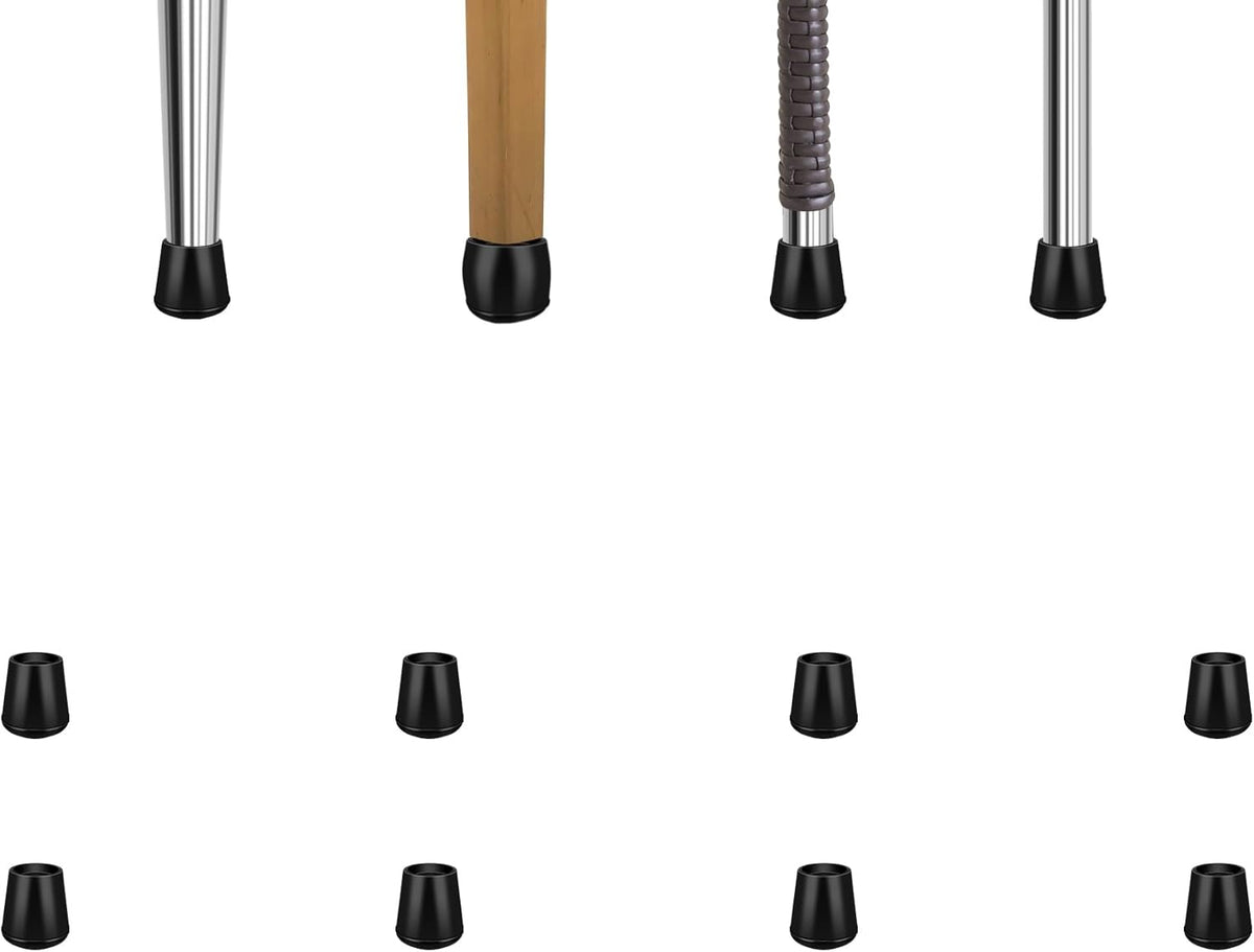 1/4" Round Rubber Furniture Leg Tips Caps, 8 Pack Black Extra Small Furniture Leg Floor Protectors