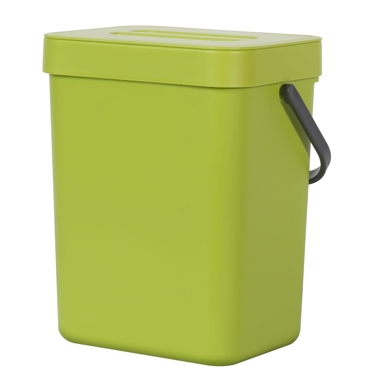 EKO Puro Wall-Mounted Trash Can with Lid, 1.32 Gal / 5L Hanging Trash Can, Small Kitchen Compost