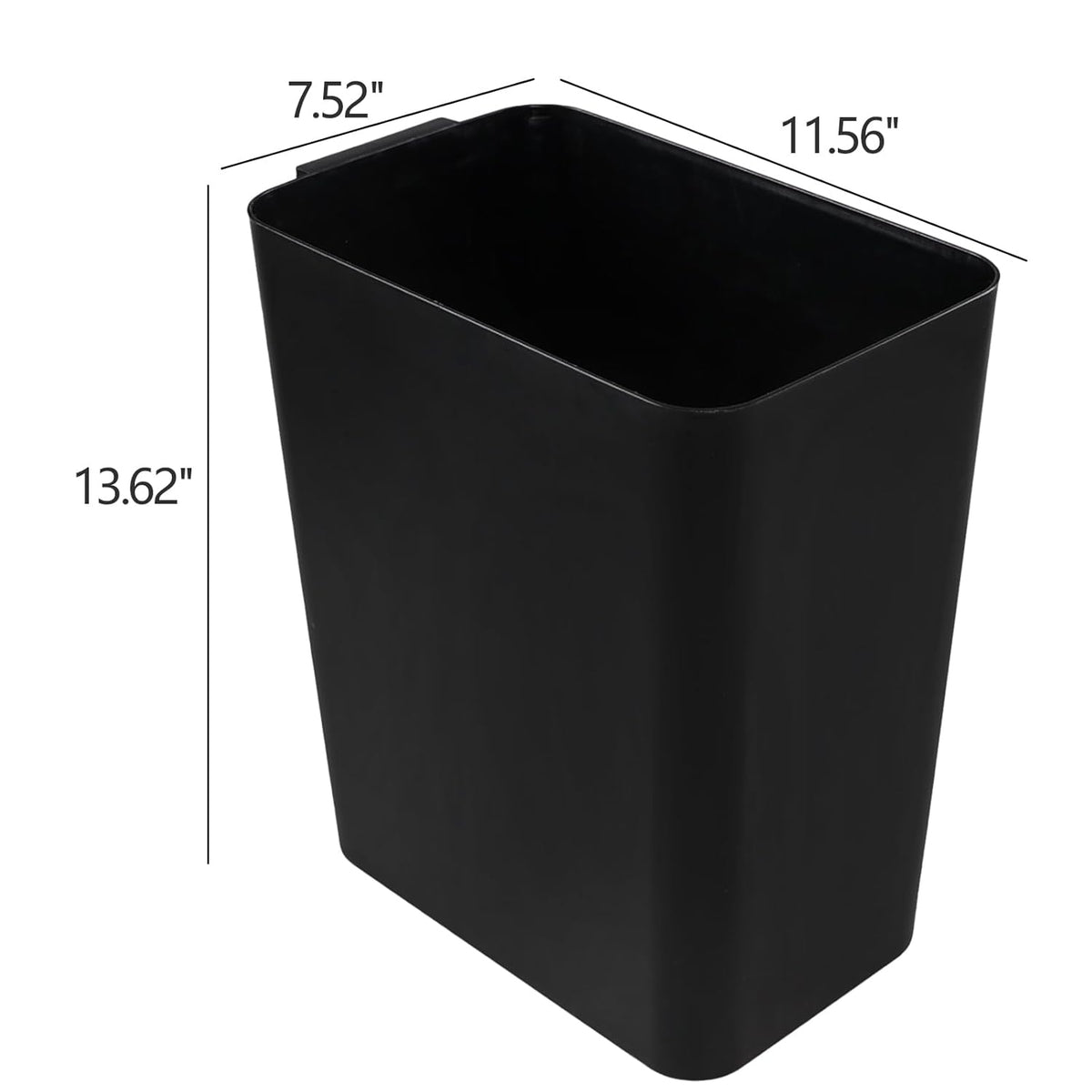 Zopnny 3 Pack 4.5 Gallon Plastic Waste Container, Trash Can Wastebasket, Black Garbage Container