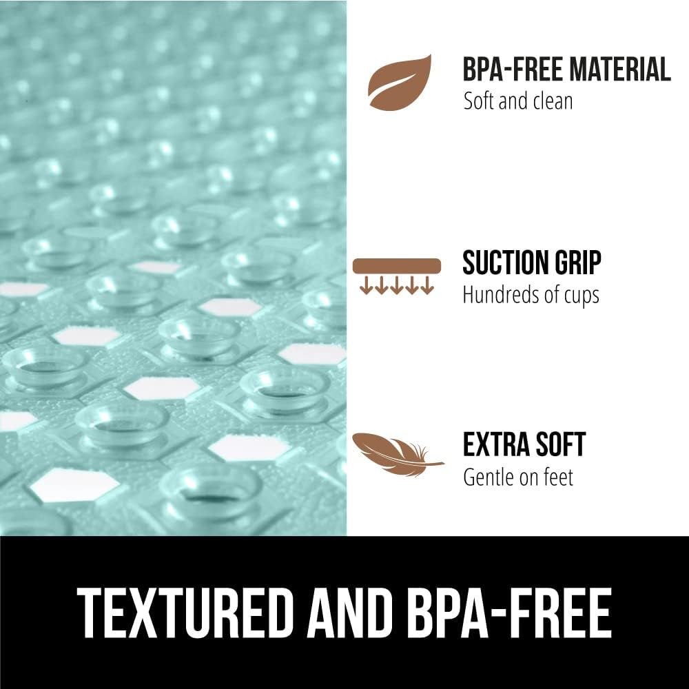 GORILLA GRIP Patented Square Shower Stall Mat, Small Bathtub Floor Mats for Stand Up Showers with