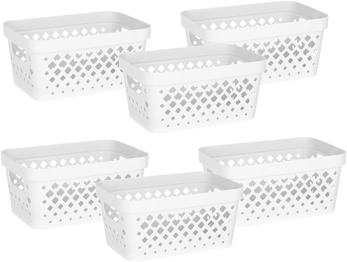 Glad Plastic Baskets for Organizing, Set of 6 | Pantry Storage for Under Counter, Linen Closet, and