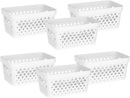 Glad Plastic Baskets for Organizing, Set of 6 | Pantry Storage for Under Counter, Linen Closet, and