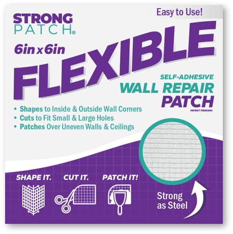 StrongPatch® 6 in. x 6 in. Flexible Self-Adhesive Wall Repair Patch (3-Pack) – Versatile