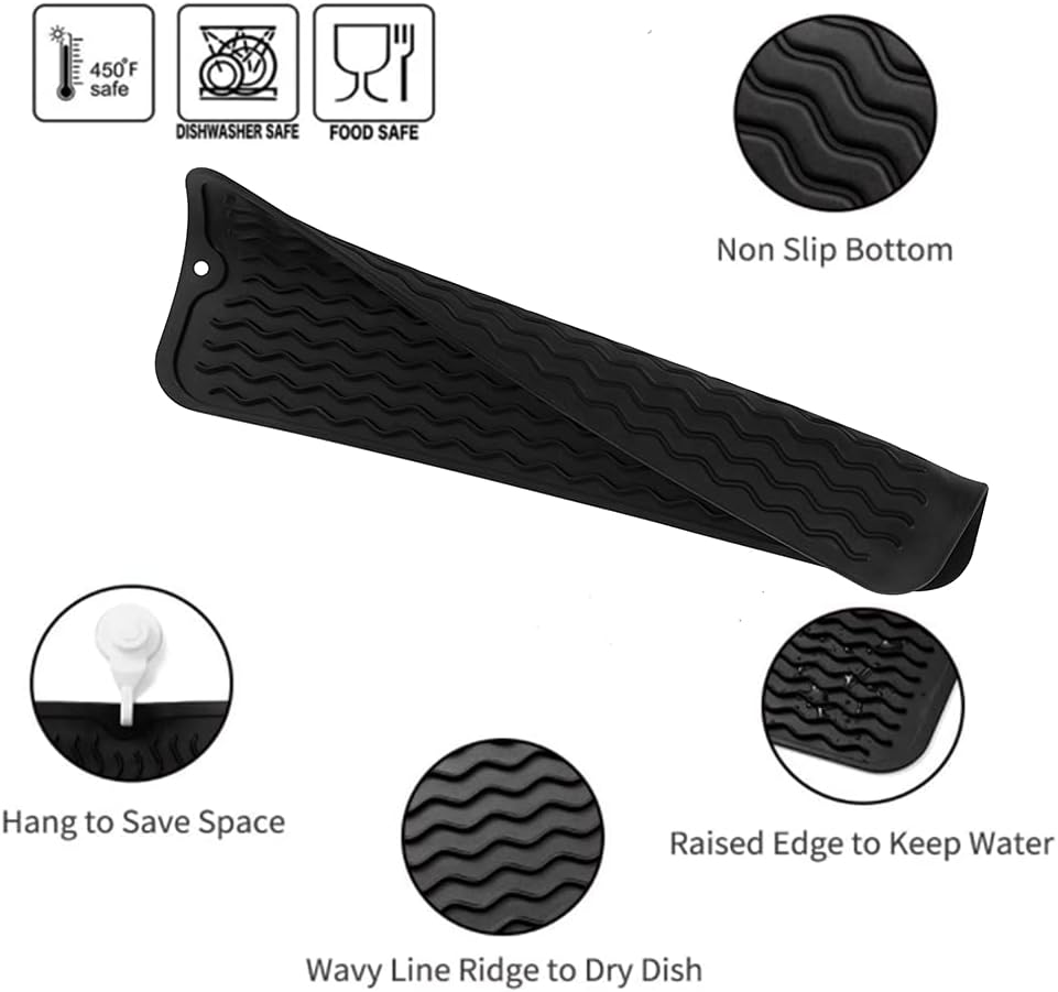 Silicone Dish Drying Mat for Multiple Usage,Easy clean,Eco-friendly,Heat-resistant Silicone Mat for