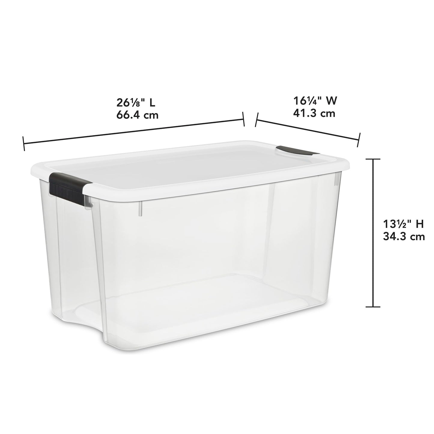 Sterilite 8-Pack 70 Quart Ultra Latch Box, Clear Storage Organizer Bins with Latching Lids