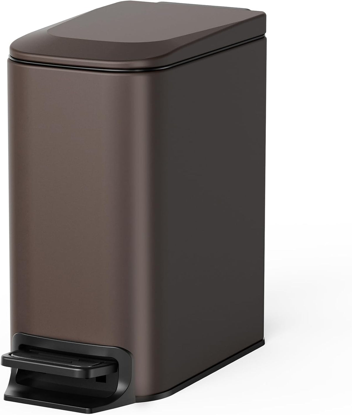 Cesun Small Bathroom Trash Can with Lid Soft Close, Step Pedal, 6 Liter / 1.6 Gallon Stainless