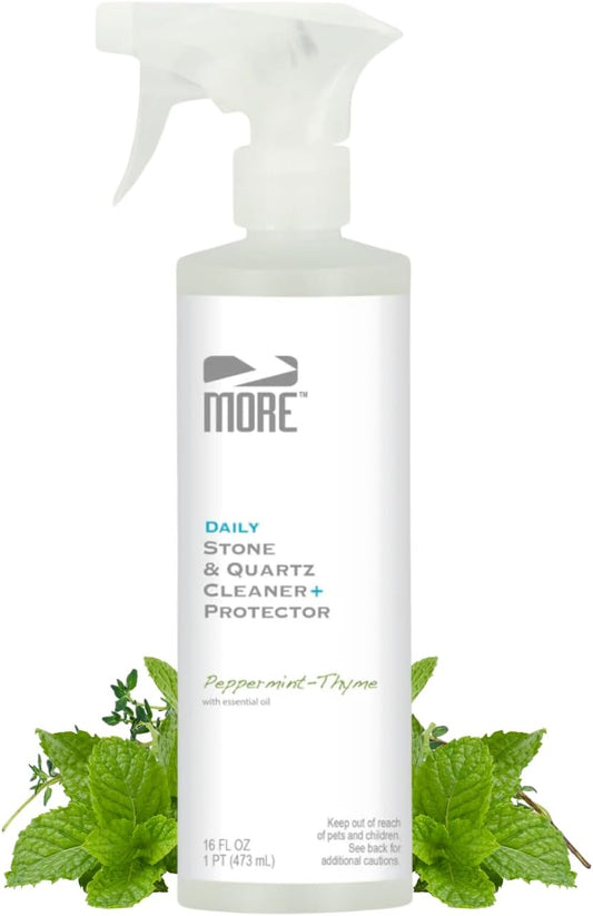 MORE Stone & Quartz Cleaner + Protector - Water-Based Surface Spray - Granite, Quartz & Marble