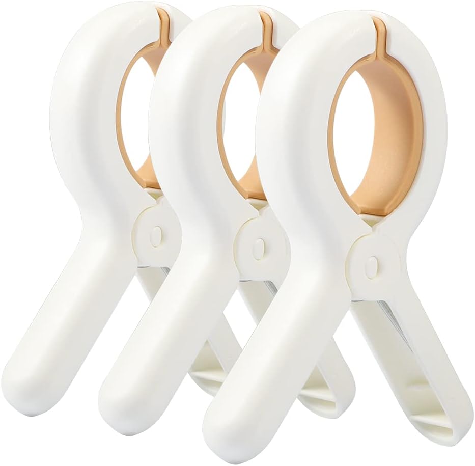 Beach Towel Clip, 3 PCS Cloth Pins, Quilt Drying Clip, Plastic Clothespins, Strong Grip Holder to