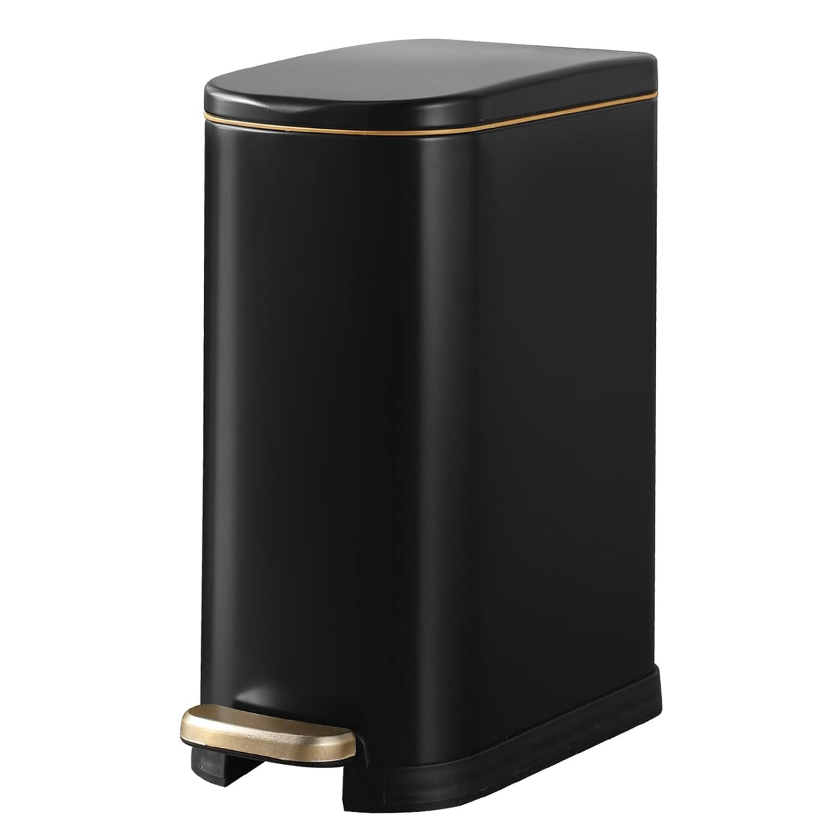 Bathroom Trash Can with Soft-Close Lid 3.5 Gallon Stainless Steel Garbage Can with Removable Inner
