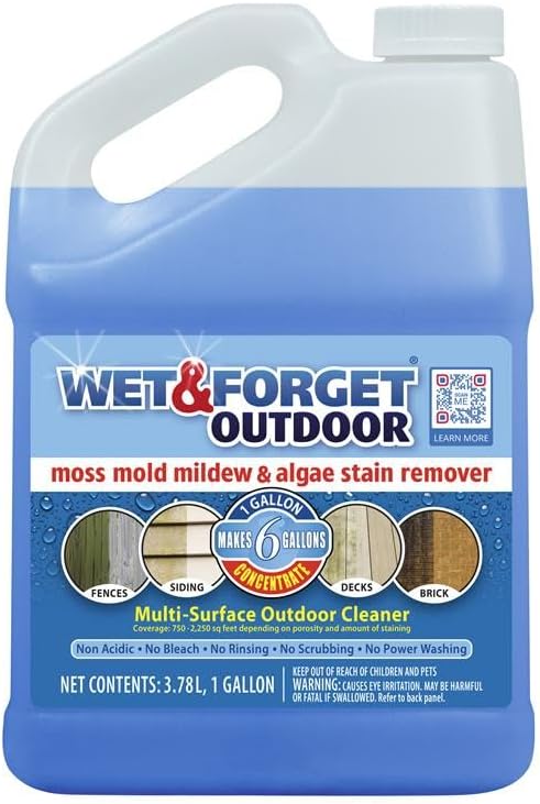 Wet & Forget Moss, Mold, Mildew, & Algae Stain Remover Multi-Surface Outdoor Cleaner Concentrate