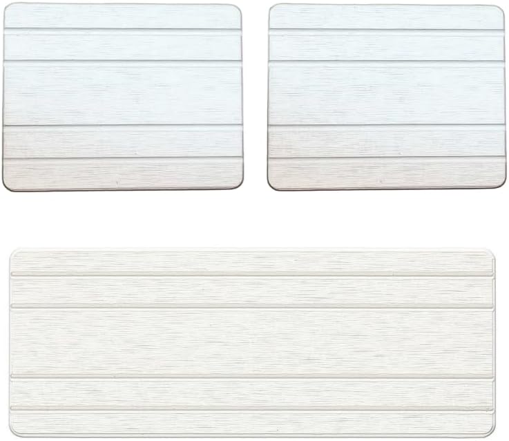 3 Pack Diatomite Stone Sink Tray, Water Absorbing Mat for Kitchen & Bathroom Counter, Quick Dry