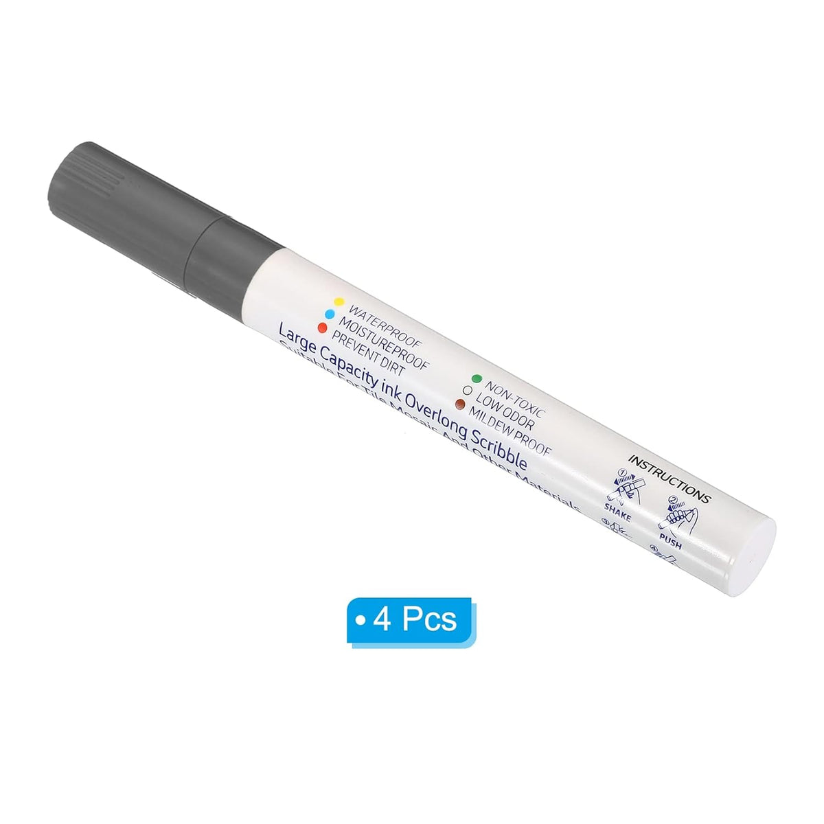PATIKIL Grout Pen, 4 Pack Dark Grey Tile Marker Waterproof Grout Sealer Pen Tile Repair Pens Paint