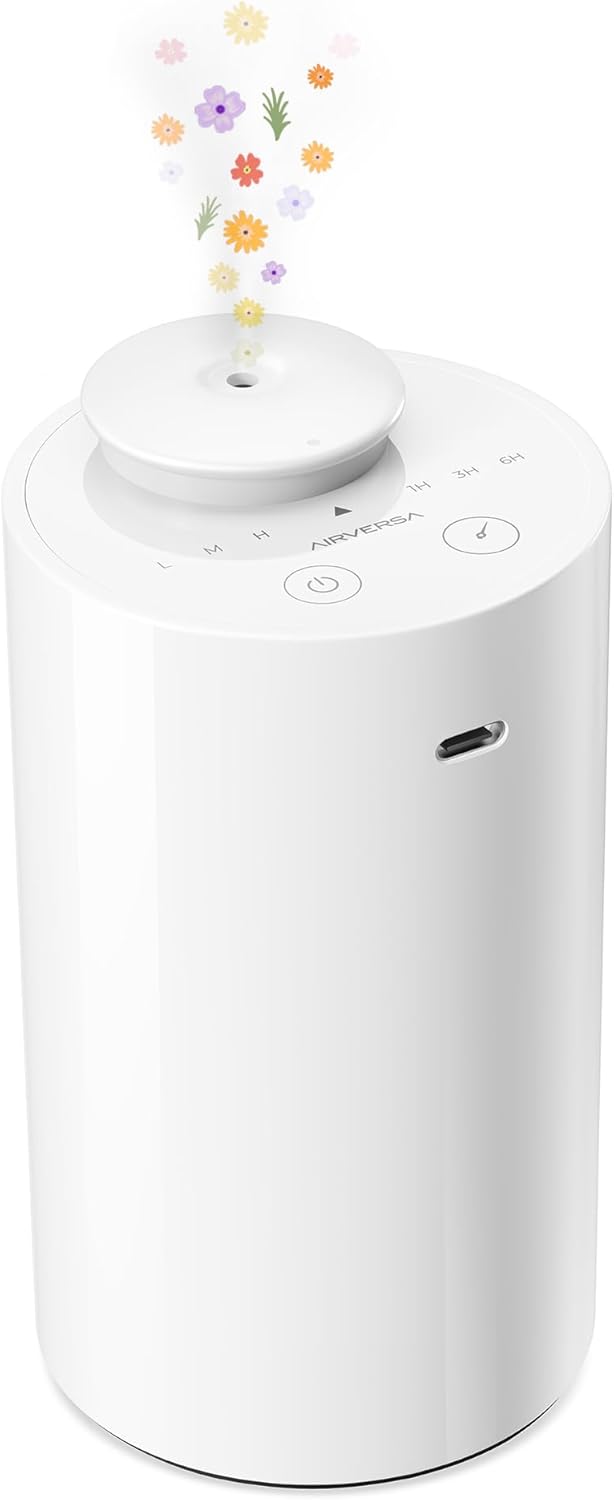 Airversa Waterless Diffuser for Essential Oil, Battery Operated Nebulizer, 0.7 Fl.Oz./ 20mL