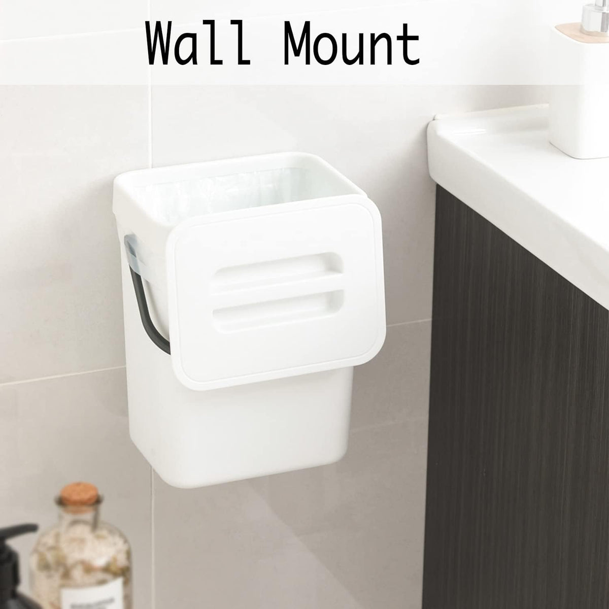 LALASTAR Compost Bin Indoor Kitchen Sealed, Hanging Small Trash Can with Lid Under Sink for