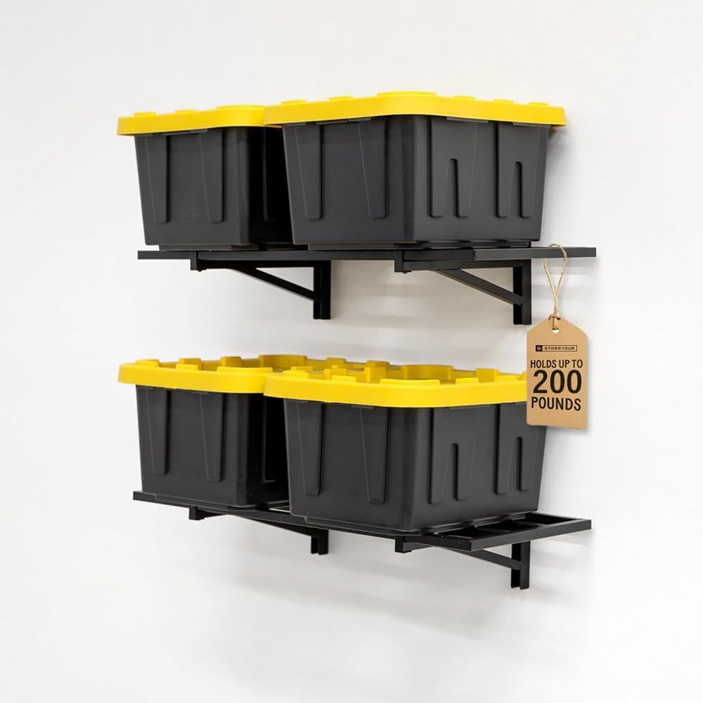 StoreYourBoard 2-Pack Heavy Duty Wall Shelves – Wall-Mounted Garage Storage Shelving and