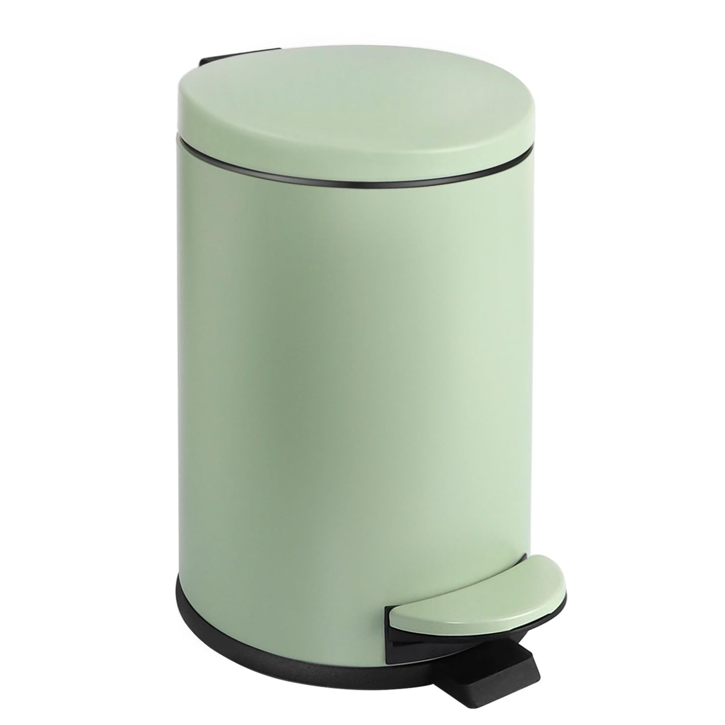 TIPGO Small Trash Can with Lid Soft Close, 4.5 Liters / 1.2 Gallon Bathroom Garbage Can, Mini Step