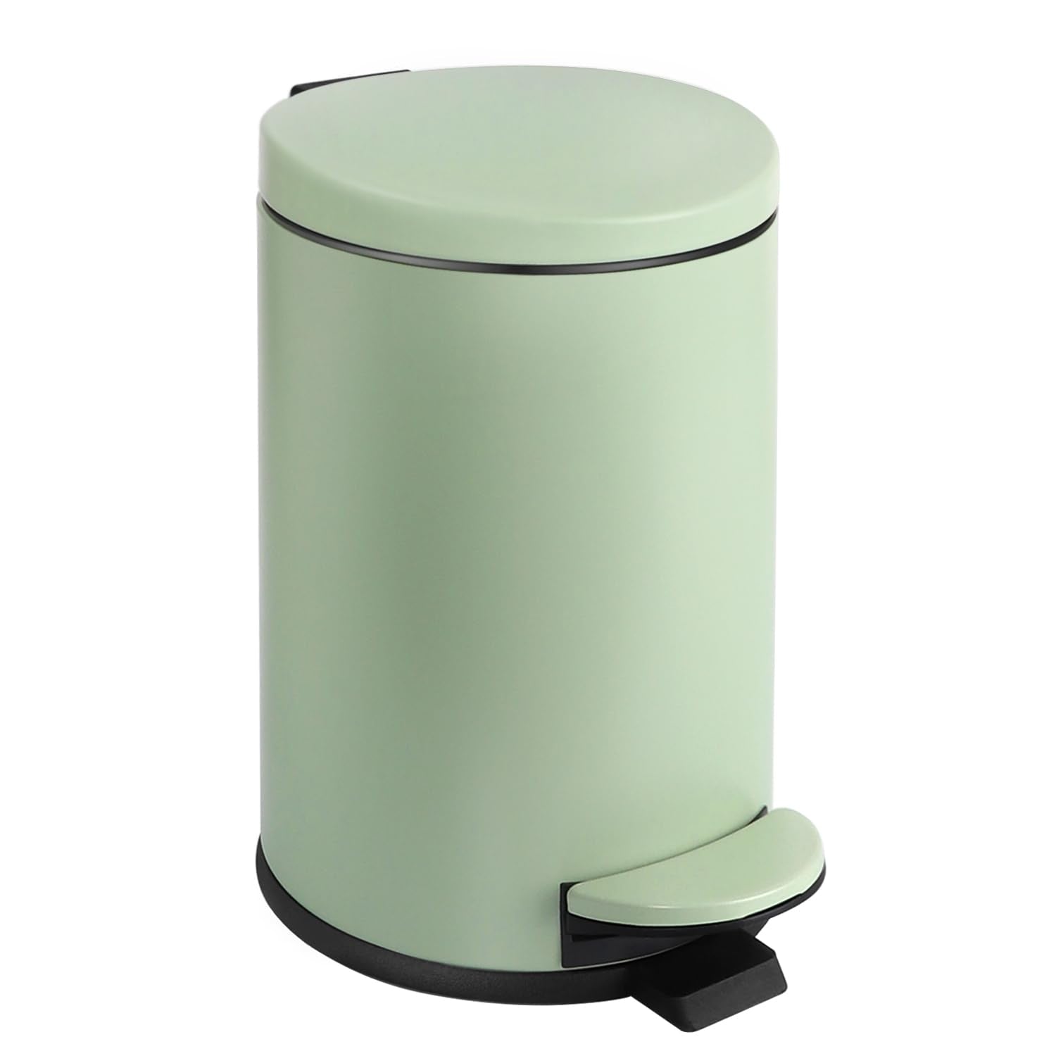 TIPGO Small Trash Can with Lid Soft Close, 4.5 Liters / 1.2 Gallon Bathroom Garbage Can, Mini Step