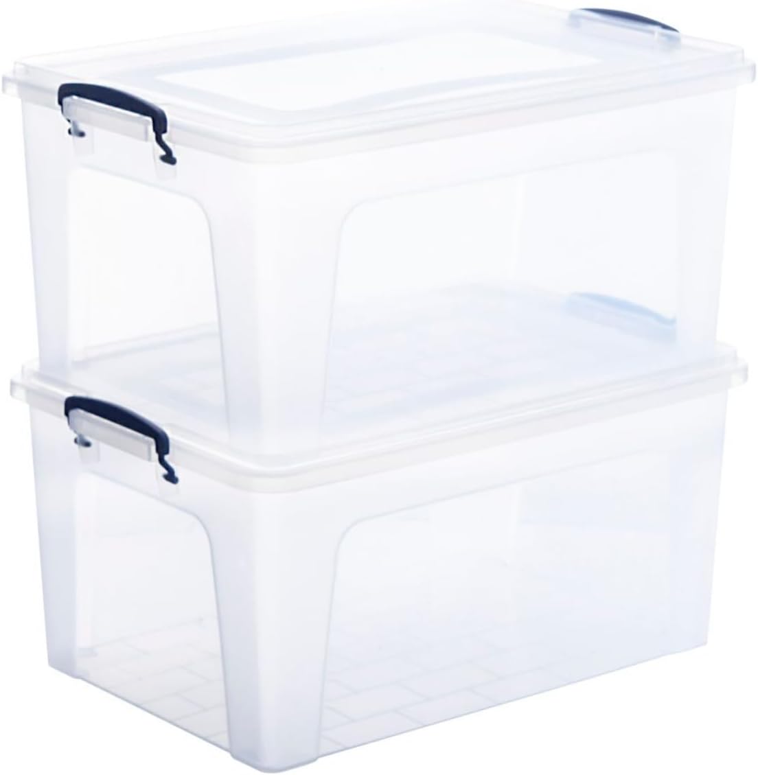 Superio Storage Bins with Lids, Clear Plastic Containers for Organizing, Stackable Totes, BPA Free