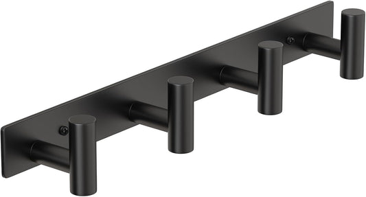 PMMASTO Coat Rack Wall Mounted, 4 "T Shaped Wall Hooks for Hanging, Heavy Duty Stainless Steel Coat
