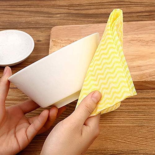 KMAKII 80 Pack Disposable Dish Cloths Heavy Duty Reusable Cleaning Wipes Dish Rags For Kitchen, 14